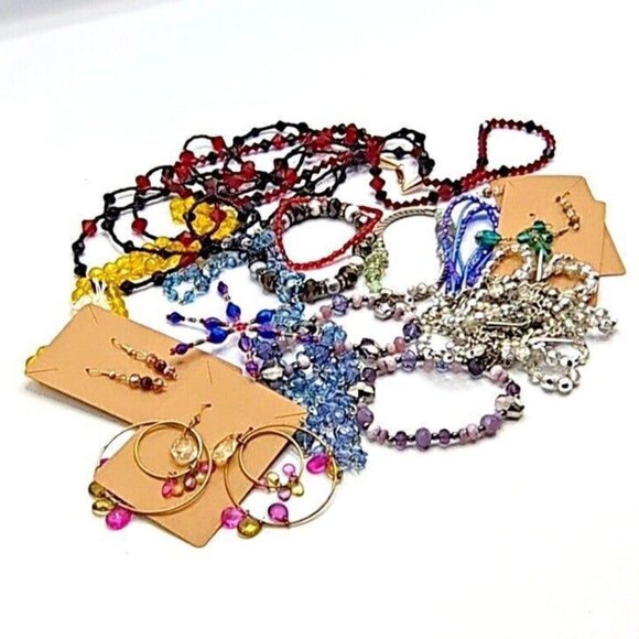 BLING Lot Bundle of 15 - Costume Jewelry CRYSTALS Mixed for Crafting Wearing - Picture 6 of 9